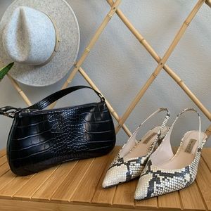 Zara Snakeskin Kitten Heels